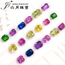 June jewelry color sapphire bare stone new on the new 18K gold inlaid candy color ring pendant female custom