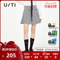 uti Judy fashion fall new skirt casual display slim fit half body dress with high waist A character 100 pleats short dress