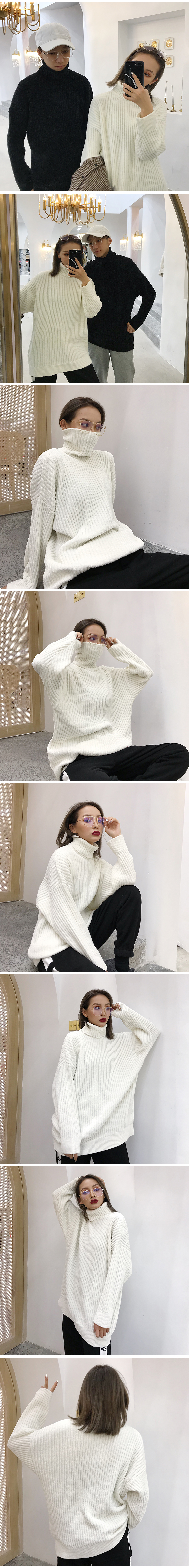 Áo len cao cổ mùa đông phiên bản Hàn Quốc của nhung đôi dày len lười áo len retro dày của Mỹ shop quần áo nam