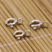 925 sterling silver bracelet button necklace spring buckle diy hand string lock bead lobster buckle Silver Buckle