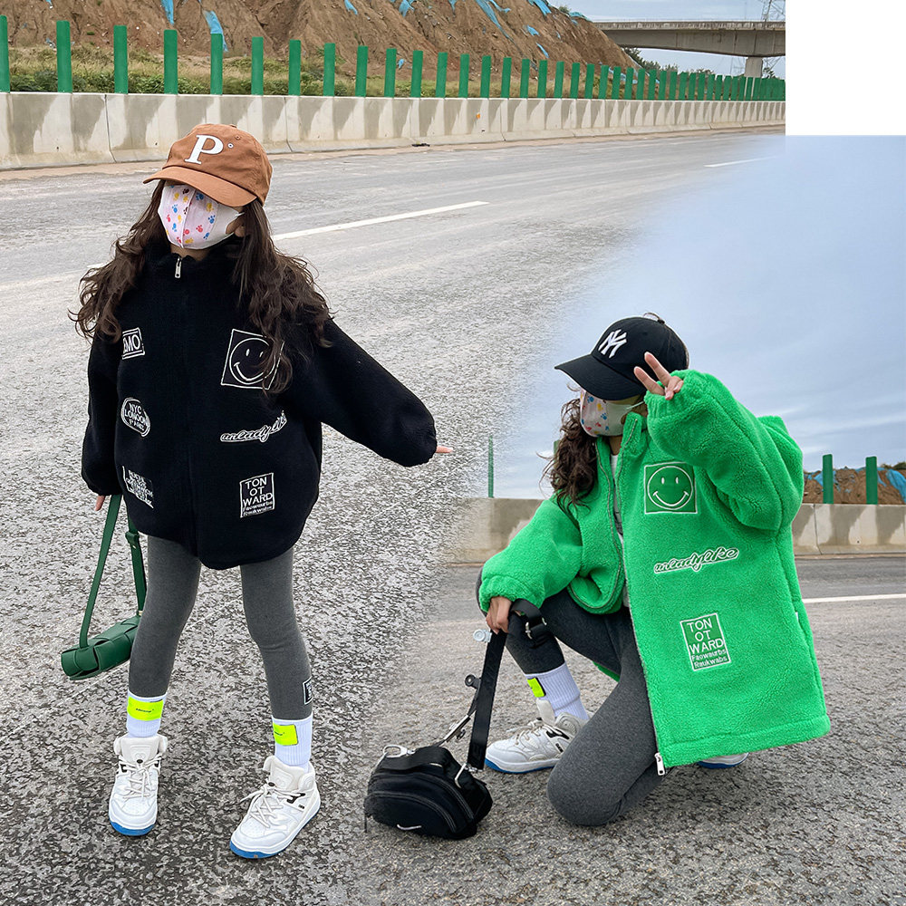 Girls' cotton-padded coat pie overcome jacket winter clothes 2021 new middle-aged children's autumn and winter cotton-padded jacket children's Korean version of loose cotton-padded coat