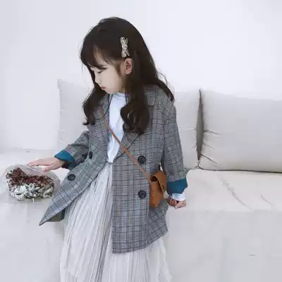 Girls ' jacket 2020 new spring and autumn female baby Korean spring dress Western style children's spring fashion suit