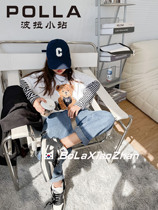 Pola small station girl hit undershirt spring autumn 2021 new children Han version Ocean Gas Fake Two Trendy Long Sleeve T-shirt