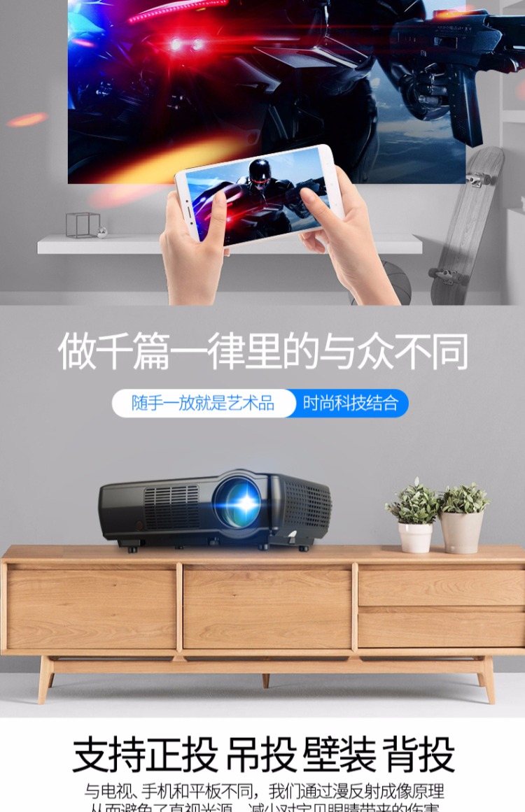 Máy chiếu Opuda mới LED02 máy chiếu văn phòng tại nhà HD 1080P không dây wifi điện thoại thông minh máy chiếu Apple Android máy chiếu nhỏ 4K rạp hát tại nhà - Máy chiếu
