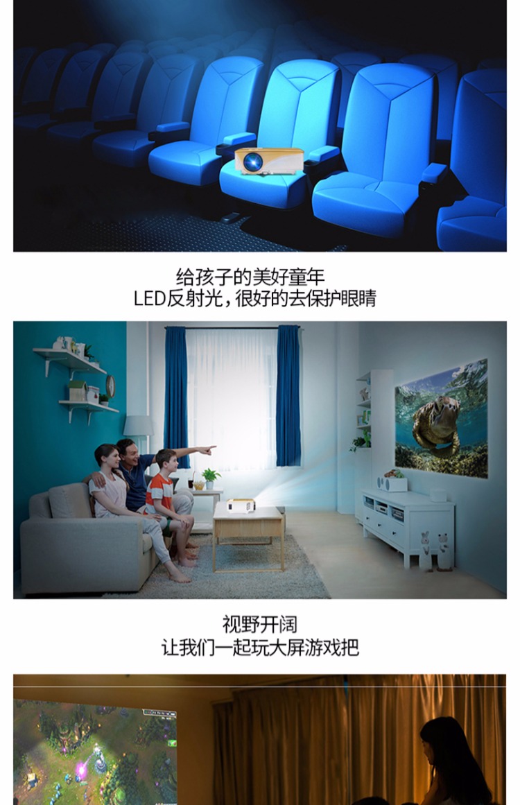 Opuda hk6wifi home HD Android Máy chiếu Apple 1080P điện thoại di động không dây wifi thông minh micro - Máy chiếu