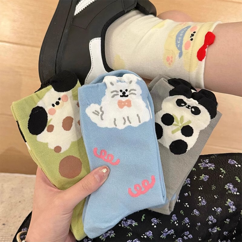3D Cartoon Puppy Socks for Women, Mid-Calf Socks, Trendy Ins Style, Pure Cotton, Spring and Autumn Style, Japanese Cute Student Summer Long Socks 3D Cartoon Puppy Socks for Women, Mid-Calf Socks, Trendy Ins Style, Pure Cotton, Spring and Autumn Style, Japanese Cute Student Summer Long Socks