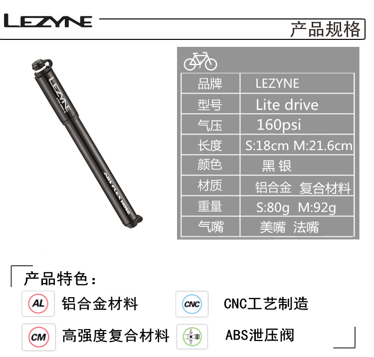 Pompe à vélo LEZYNE - Ref 2390376 Image 28