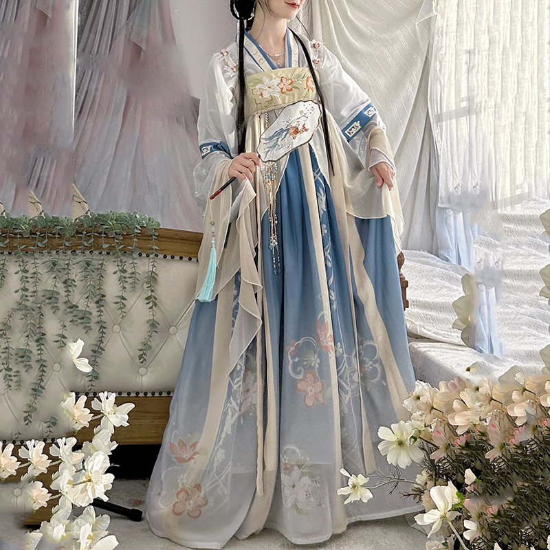 Qiwanjue Original [Fuqi] Hanfu Women's Embroidered Chest-Length Han Element Set, Fairy-Like Ancient Style, Daily Wear, Spring/Summer Edition