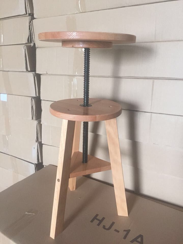 Beech wood drawing stool lifting drawing stool solid wood adjustable height drawing stool drawing stool 360 degrees rotating stool