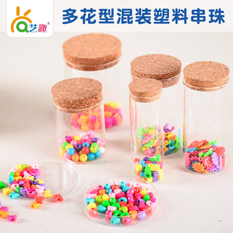 Art Interesting Children Handmade Materials Color Plastic Strings Beads Multiple Shapes Toddler Handmade Diy materials about 50 clothes