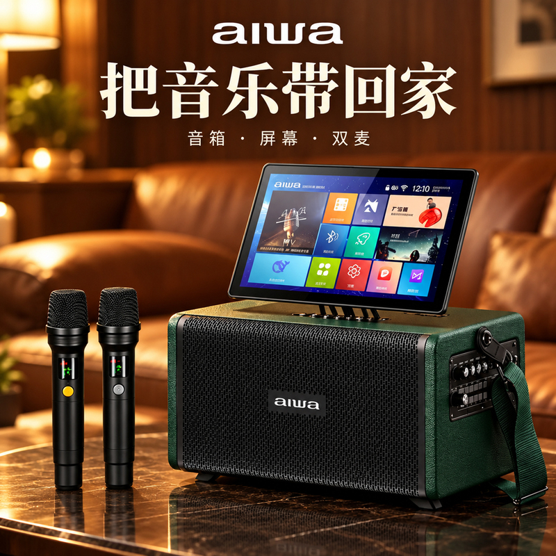 Aiwa Ai670 Home Ktv All-In-One Audio System Outdoor Portable Screen Karaoke Machine Bluetooth Karaoke Speaker Aiwa Ai670 Home Ktv All-In-One Audio System Outdoor Portable Screen Karaoke Machine Bluetooth Karaoke Speaker