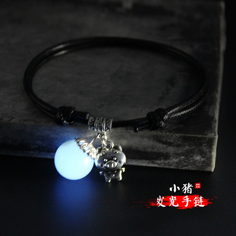 Vòng tay dạ quang nam nữ đôi tay dây Nhật Bản và Hàn Quốc phiên bản trang sức thời trang sinh viên chị em vòng tay vòng tay trang sức vòng gỗ huyết long