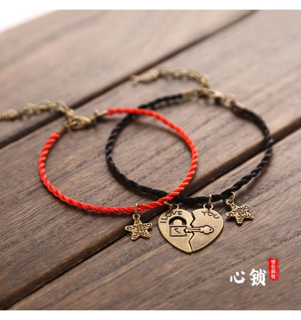 Cặp đôi retro vòng chân đôi Sen Sở hữu bạn gái nữ vòng tay mắt cá chân Nam Hàn đơn giản phiên bản cổ xưa của Hàn Quốc trang sức cá tính sinh viên lắc chân