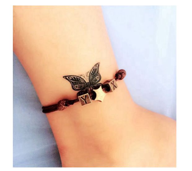 DIY tùy chỉnh phiên bản tiếng Hàn của chuỗi chân nam handmade màu đen Đơn giản dây đỏ nữ vòng chân cá tính thời trang Nhật Bản và trang sức sinh viên Hàn Quốc lắc chân bạch kim