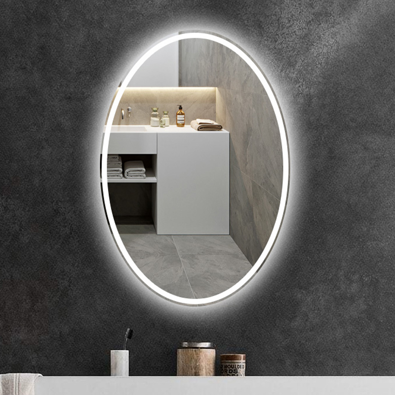 Anti-fog bathroom mirror touch screen toilet oval bathroom mirror Intelligent mirror wall-mounted luminous beauty cosmetic mirror-Taobao