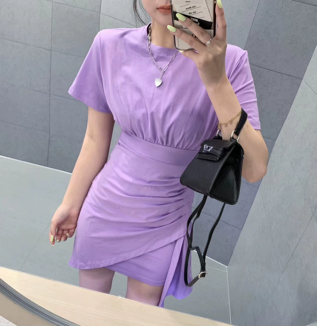 Dress 2020 mùa hè hương thơm mới eo cao không thường xuyên sexy tính khí túi hông thời trang đơn giản của phụ nữ - Váy eo cao