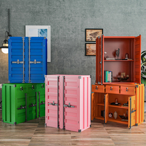 LOFT Industrial Container Cabinet Styling Decoration Shop Window Cupboards For Old Retro Bar Cockpit Lockers Dining Side Cabinets