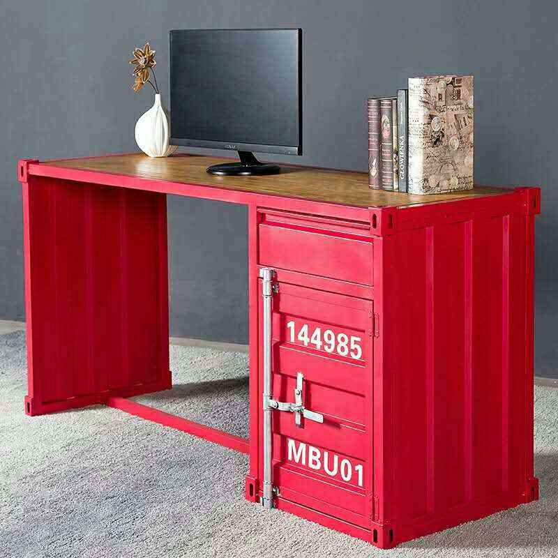 American industrial wrought iron desk computer desk office multifunctional design work desk container desk