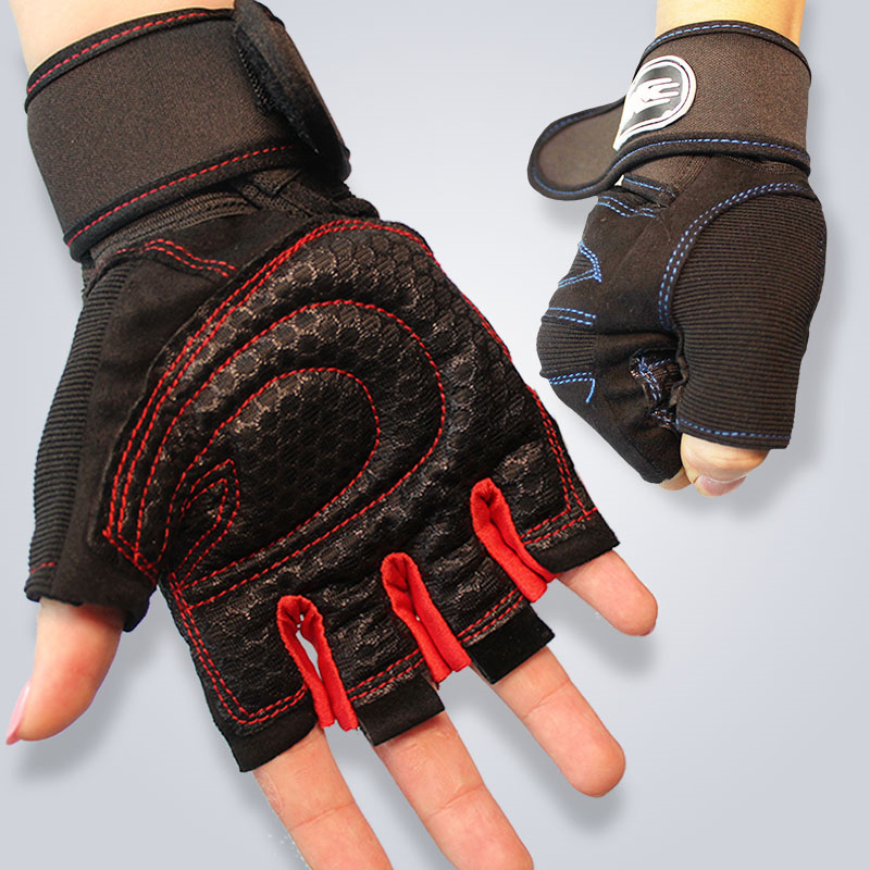 Pressurised Wrists Fitness Gloves Male and female instruments Half finger bodybuilding training Weightlifting Exercise Dumbbells Sport Anti Slip And Breathable