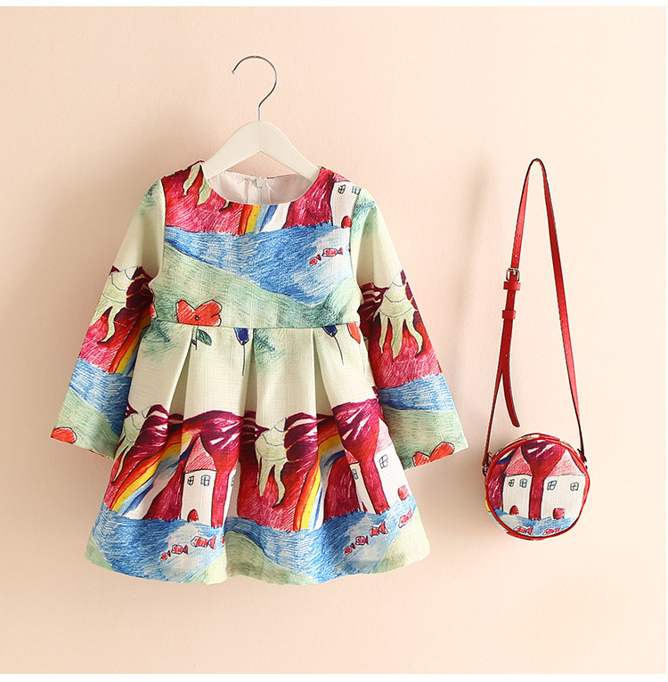 Váy bé gái mùa xuân và mẫu mùa thu 2018 công chúa thời trang mới châu Âu và túi xách cotton nữ bé mùa xuân váy trẻ em váy đầm thu đông bé gái