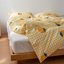 Nordic little fresh pure cotton quilt cover single piece 150x215 single double 180x200x230 full cotton quilts customised
