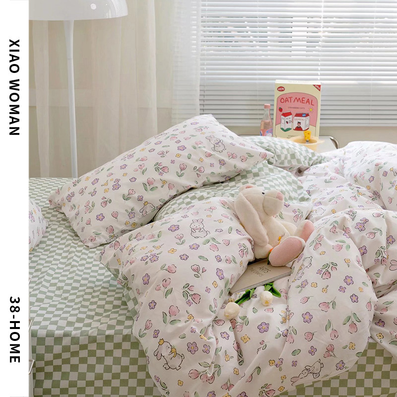 Pastoral small floral cotton quilt cover single piece 150x215 single and double 180x200x230 autumn and winter cotton quilt cover