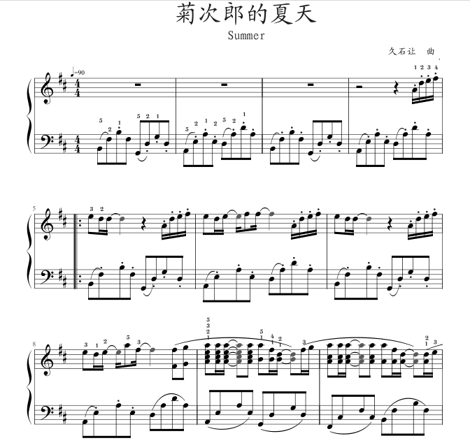 Summer Piano score Kikujiro's summer Hisashi lets take fingering (HD uncensored)