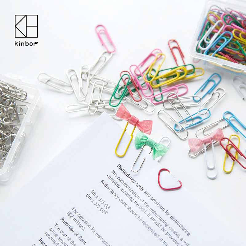 Paper clip Anti-rust Paper clip box of about 100 colored silver shaped needles Creative office supplies