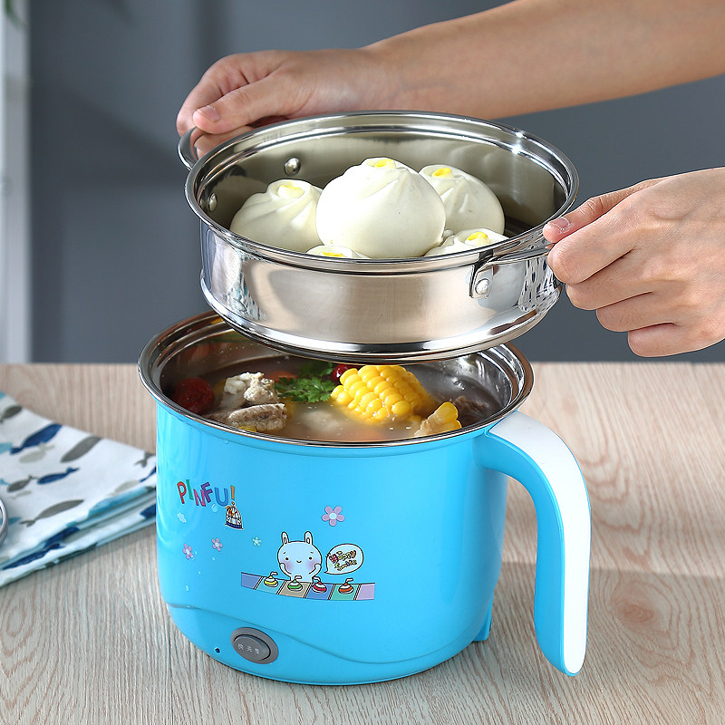 Mini-steamed egg-cooker double-layered boiled egg machine multifunction mini cooking chicken egg spoon automatic power cut home 1 person -2 people 3