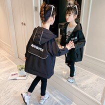 Girls autumn jacket 2021 Spring and autumn new CUHK Scout Air Han version Wind clothes Spring clothes children Lianhood blouses