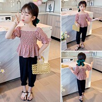 Girls Summer clothes 2022 Summer clothes CUHK Childrens children Yangqi Summer Girls 7-year-old Tennis Red Two suits 8