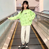 Girls Sports Set Spring Clothes 2022 new Korean Ocean Gas Childrens Spring and Autumn Girls Sweater two - piece sets