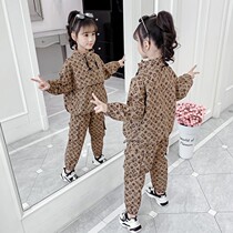 Girls spring clothing suit 2021 new Korean version Chaotong Childrens children foreign air trendy net red spring and autumn two sets