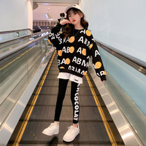 Girlsclothes fall dress 2022 new childhood fashionable girl clothing spring and autumn sports two sets