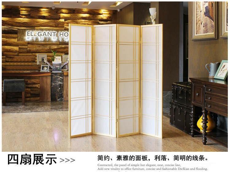 Shang Fanle không dệt kiểu Nhật gấp gỗ rắn hoạt động màn hình đơn giản hiên nhà hàng cắt di động - Màn hình / Cửa sổ khung cửa gỗ