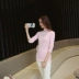 2017 mùa thu đông mới phần mỏng cotton nửa cao cổ áo mỏng giảm béo rắn màu dài tay áo len nữ đáy quần áo len khoác cardigan Đan Cardigan