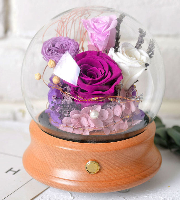 蓝牙音箱永生花 紫色 永生花 花之乐鲜花速递 花之乐 花之乐鲜花速递