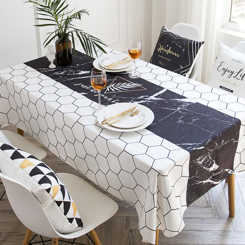 Nordic dining table cloth waterproof oil-resistant tablet tablet square tablet cotton rectangular art canvas