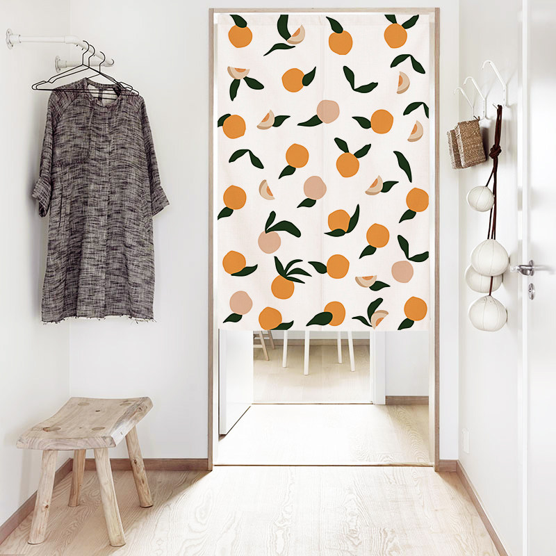 Door Curtain Cloth Art Bedroom Home Partition Window Fresh Season Cotton Linen Semi-Curtain Field Brief Indoor Decoration Semi-Cut Curtain