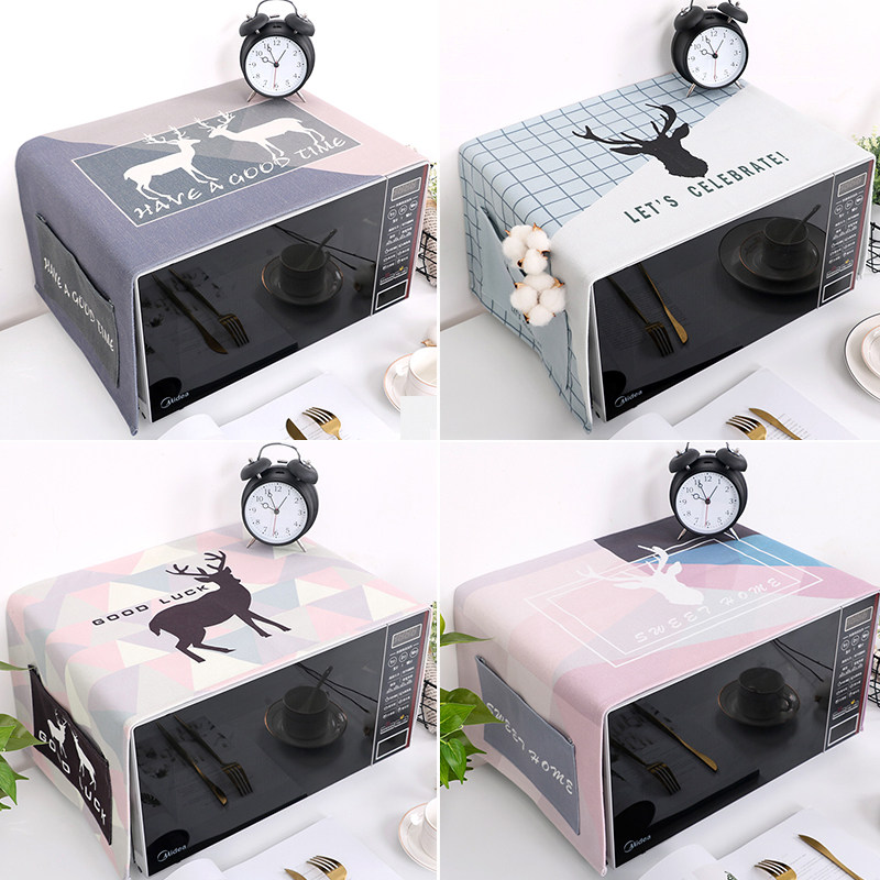 Nordic beauty microwave waterproof and dust-proof cover cloth oven cover towels kitchen anti-oil Gransee Microwave Hood Universal