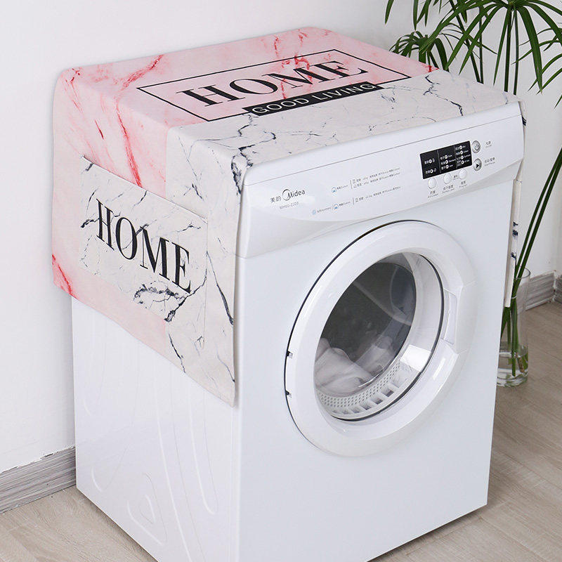 Nordic marble drum washing machine Dust sun protection cover Single and double doors Refrigerator top cover Decorative cover Towel cover
