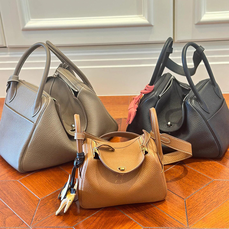 Fully Handmade Waxed Thread New Lindy Bag Mini/26/30Tc Imported Cowhide Leather Shoulder Crossbody Pillow Bag Doctor Bag