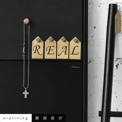 oroliving new Nordic minimalist openwork hole board decorative accessories pendulum brass bookmark set