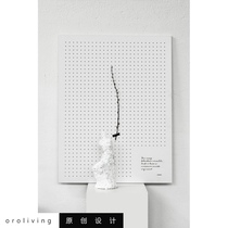 oroliving original Nordic minimalist message board enlarged storage board pendulum wall table storage hole board plus