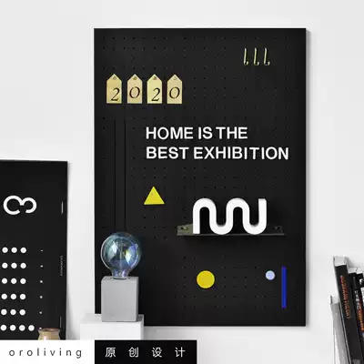 oroliving original Nordic ins minimalist message board can be magnetic absorption storage board metal hole board