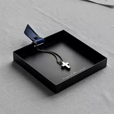 oroliving original Nordic desktop minimalist black organizer jewelry plate finishing cosmetics square plate