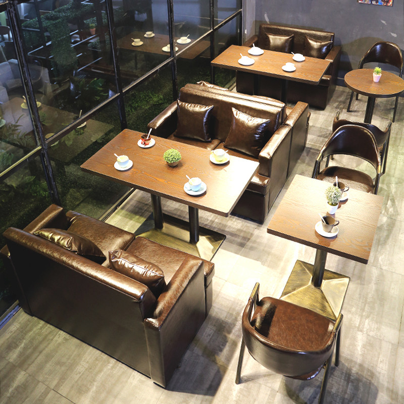 Milk Tea Shop Sofa Sweet Shop Western Restaurant CardBar Bar Table & Chair Combined