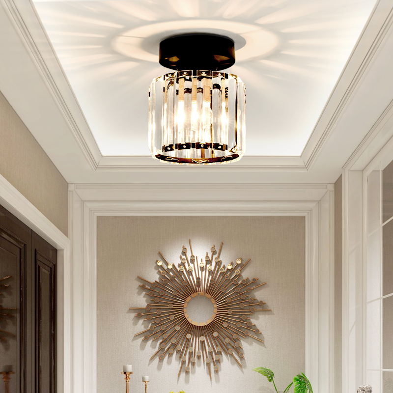 LED ceiling light aisle bedroom Nordic household Crystal Light American simple modern Corridor light iron porch light