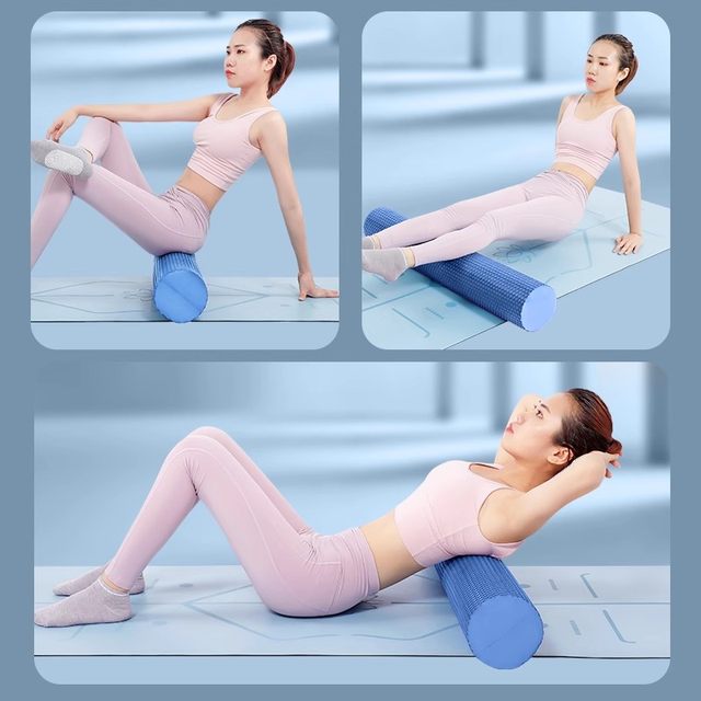 90 ຜູ້ເລີ່ມຕົ້ນແຂງ Foam roller ກ້າມເນື້ອຜ່ອນຄາຍ roller yoga ຄໍລໍາການສອດຄ່ອງກັບກິລາກັບຄືນໄປບ່ອນນວດທຽມ roller