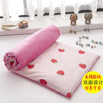 Kindergarten mattress cotton plus velvet cushion A cotton B velvet four seasons baby children nap crib cotton pad